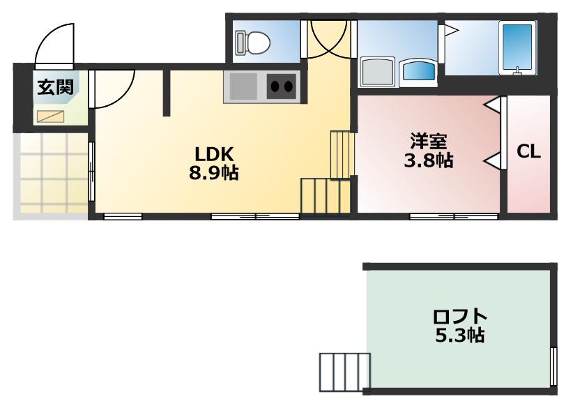 SAISON NOUVELLE(1SLDK/1階)の間取り写真