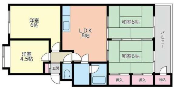 エメラルドマンション赤坂(4LDK/5階)の間取り写真