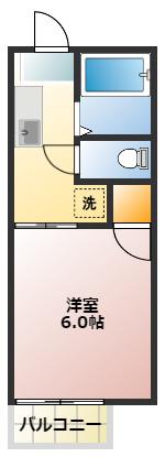 第一サフランハイツ(1K/2階)の間取り写真