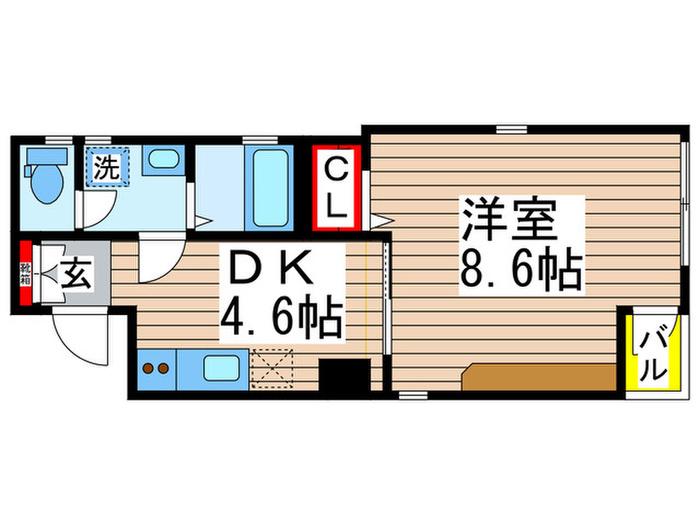 COMFORT(1DK/2階)の間取り写真