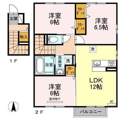 エントピア(3LDK/2階)の間取り写真