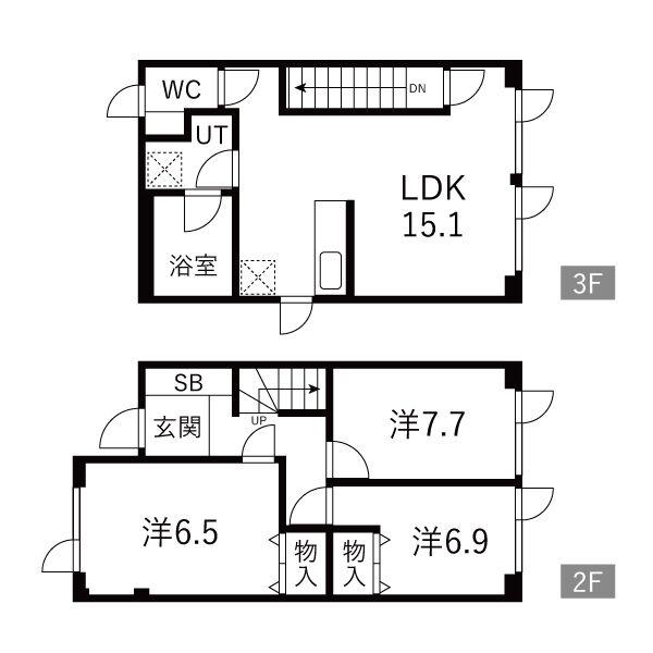 カーサ・フォーレ(3LDK/1階)の間取り写真