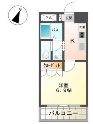 シュトラントハイム(1K/1階)の間取り写真