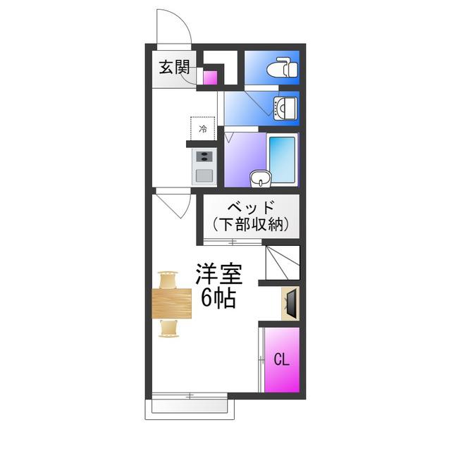 レオパレスコンフォート(1K/2階)の間取り写真