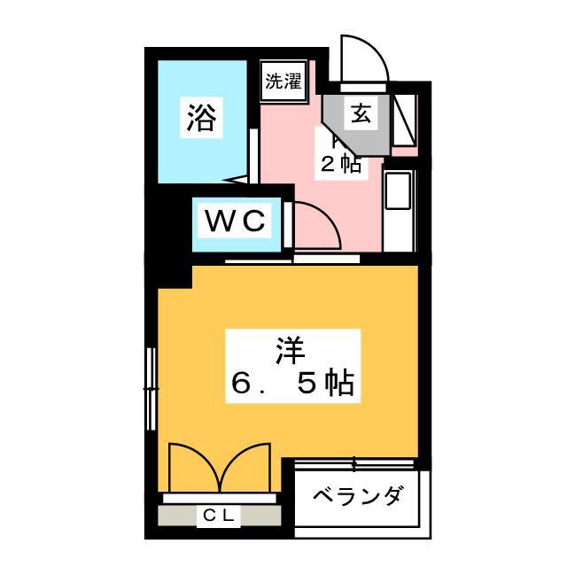 KAHOマンション(1K/2階)の間取り写真