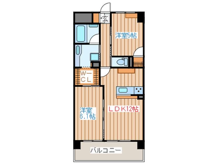 グリーンコートレジデンス青葉(2LDK/2階)の間取り写真