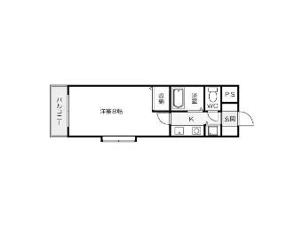 BERGAMOTTO 吉野町(1K/5階)の間取り写真