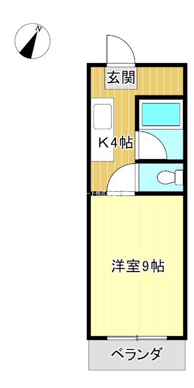 舘山寺ニューハイツ(1K/2階)の間取り写真
