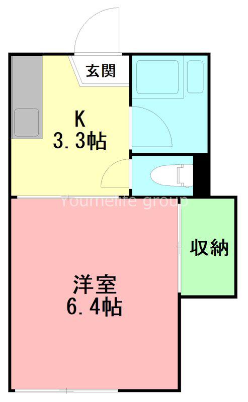 コ―ポ高橋第2(1K/1階)の間取り写真