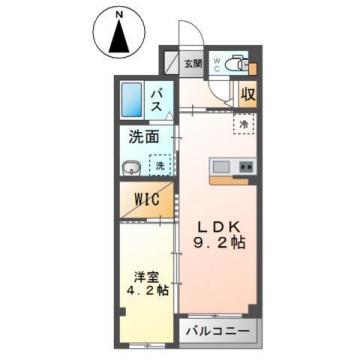 エピックハイム(1LDK/1階)の間取り写真