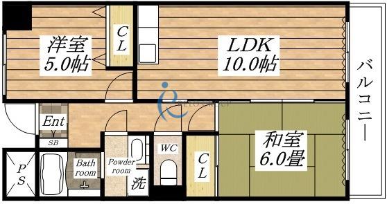 ドムスラファガ(2LDK/5階)の間取り写真