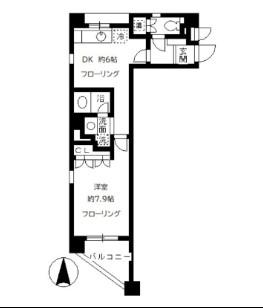 エルカスティージョ ムサシ(1DK/4階)の間取り写真