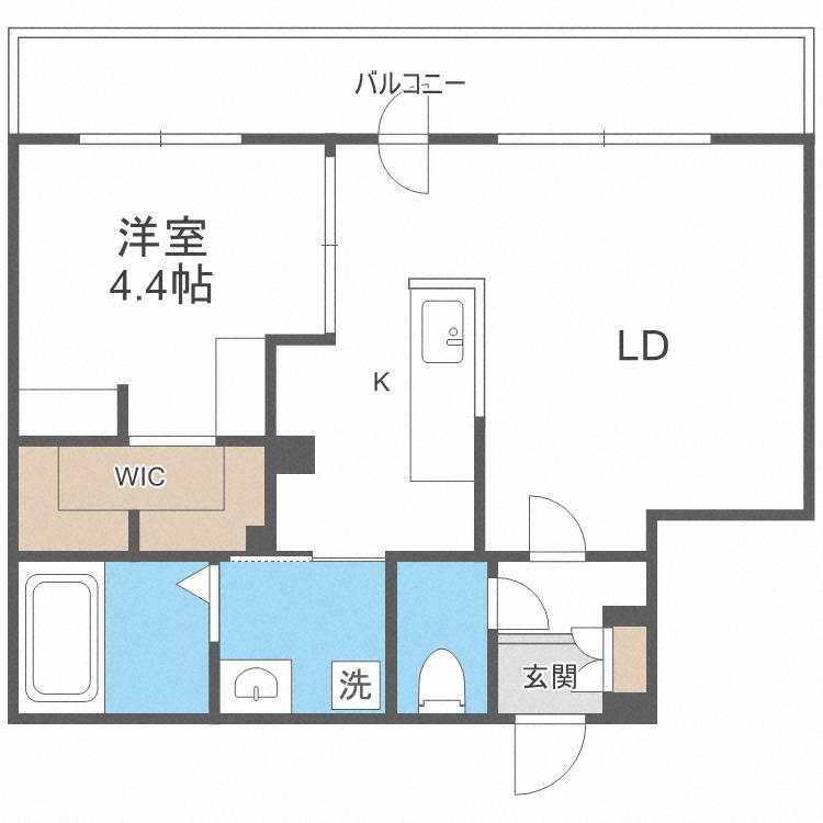 IMMUTABLE1(1LDK/2階)の間取り写真