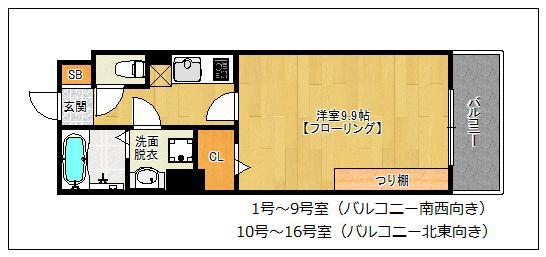 ウエストアヴァロン九大前(1K/3階)の間取り写真
