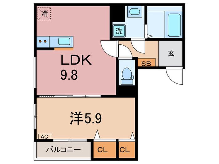 NEVE(1LDK/1階)の間取り写真