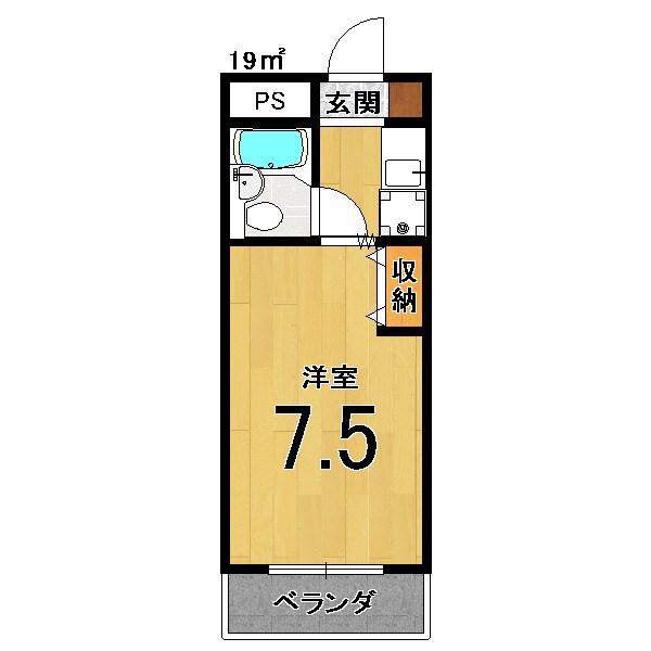 ヤングヴィレッジ嵯峨(1K/2階)の間取り写真