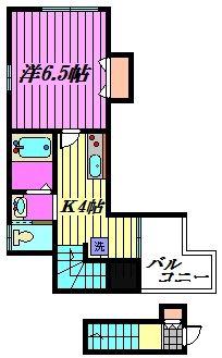 スマートテラスIII(1K/2階)の間取り写真