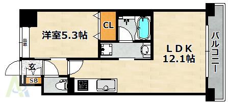 NATARIE KOBE(1LDK/2階)の間取り写真