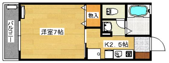 ソレーユ向田(1K/2階)の間取り写真