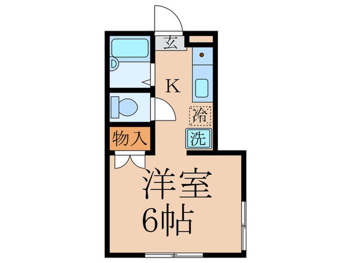 サンラミー(ワンルーム/2階)の間取り写真