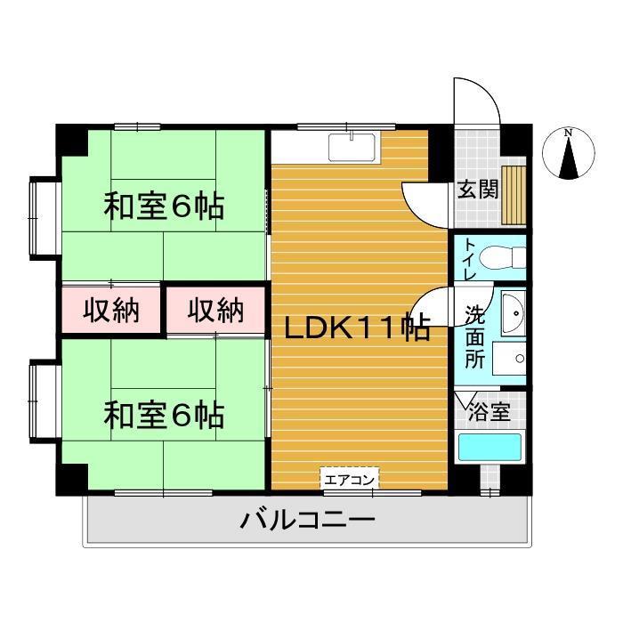 坂本マンション(2LDK/3階)の間取り写真