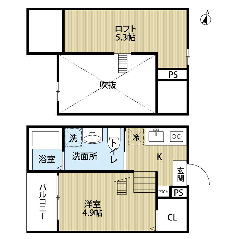 SOFITEL西田町(ワンルーム/1階)の間取り写真