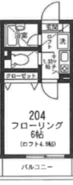 プラナス下末吉(1K/2階)の間取り写真