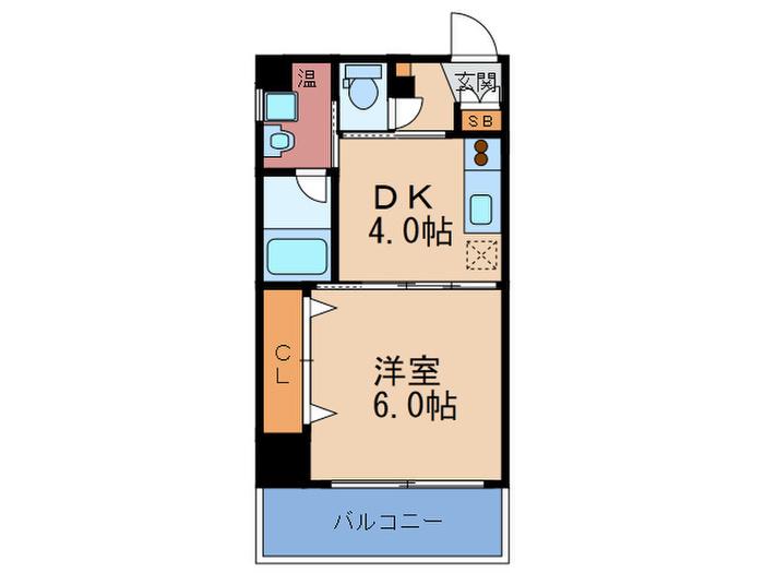ノブパシオン北梅田(1DK/7階)の間取り写真