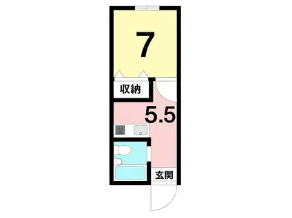 レジデンス東京(1K/3階)の間取り写真