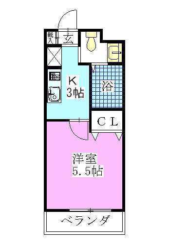 S-FORT西船橋(1K/1階)の間取り写真