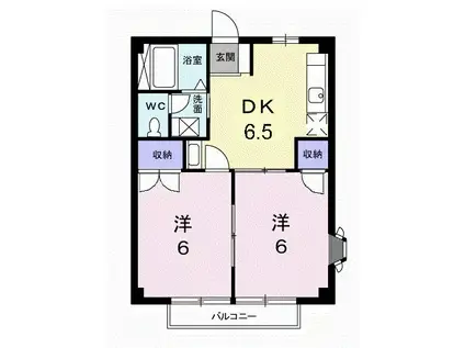 アーバン・プレイス(2DK/2階)の間取り写真