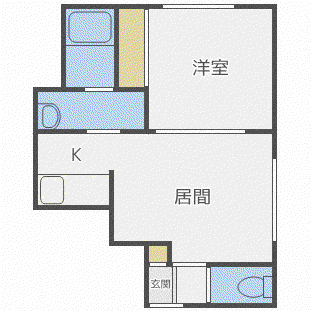 レユシール(1DK/3階)の間取り写真