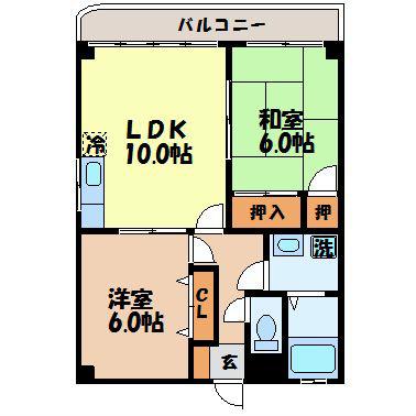 アドバンスベル(2LDK/1階)の間取り写真