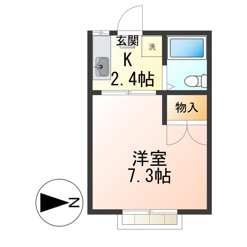 ドミトリープリンス(1K/2階)の間取り写真