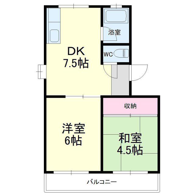 グランドハイツI(2DK/3階)の間取り写真