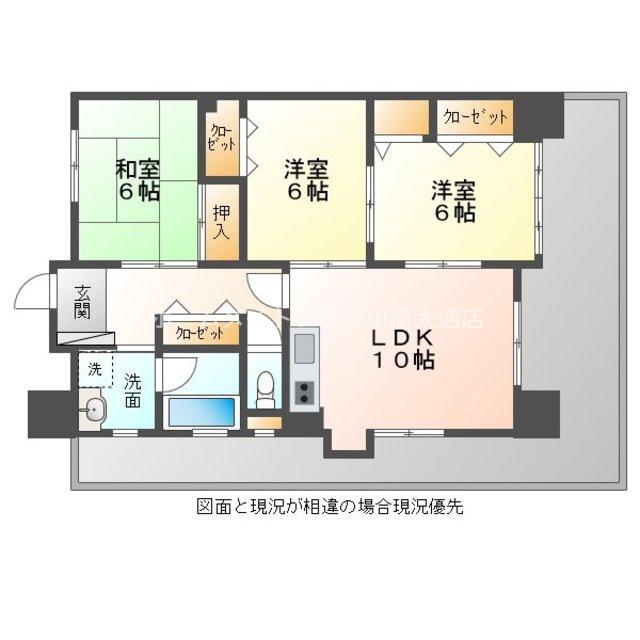 ロイヤルハイツ石黒(3LDK/8階)の間取り写真
