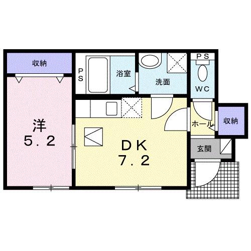 サニー凛(1DK/1階)の間取り写真