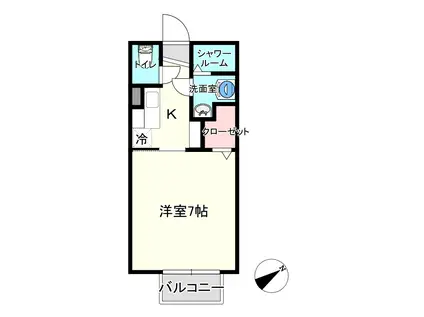 POBOI(1K/1階)の間取り写真