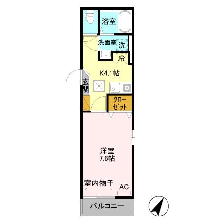 シャインピークス上越妙高(1K/3階)の間取り写真