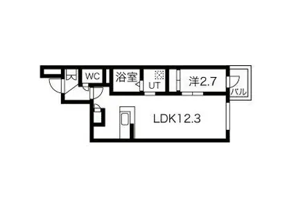 アソシエ東別院(1LDK/3階)の間取り写真