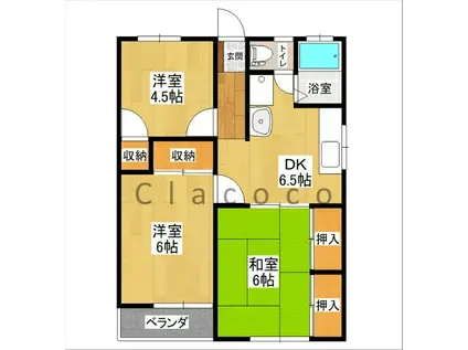 コーポエイチアイA(3DK/2階)の間取り写真