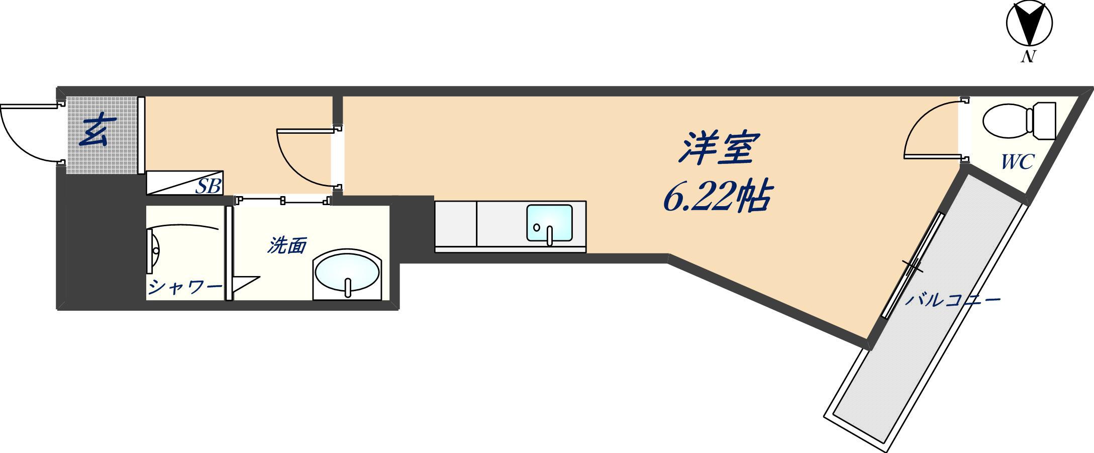アムールみのり(ワンルーム/3階)の間取り写真