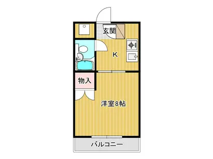 レジデンス曳馬III(1K/2階)の間取り写真