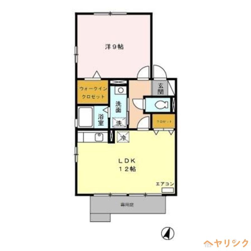パイン石川(1LDK/1階)の間取り写真