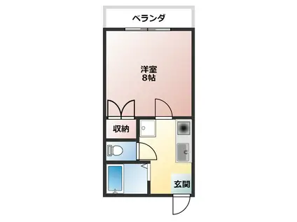 塩出ビル(1K/3階)の間取り写真