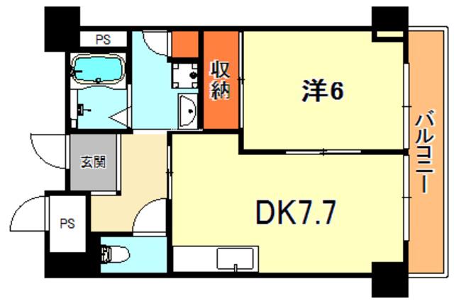 マドマーゼルハイツ(1DK/3階)の間取り写真