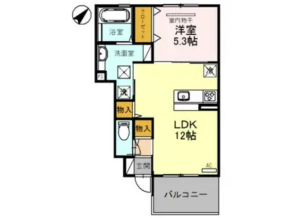 サン・コートS(1LDK/1階)の間取り写真