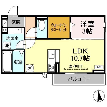 FIELDEN(1LDK/3階)の間取り写真