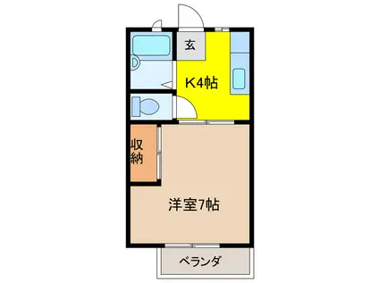ロイヤルミノウラ(1K/2階)の間取り写真