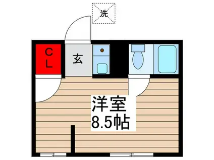 サンユーハイツ新中野(ワンルーム/1階)の間取り写真